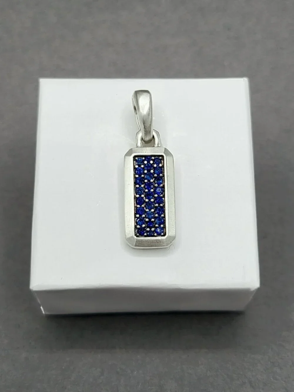 David Yurman Streamline Pavé Amulet Pendant w/ Pavé Blue Sapphires - RARE